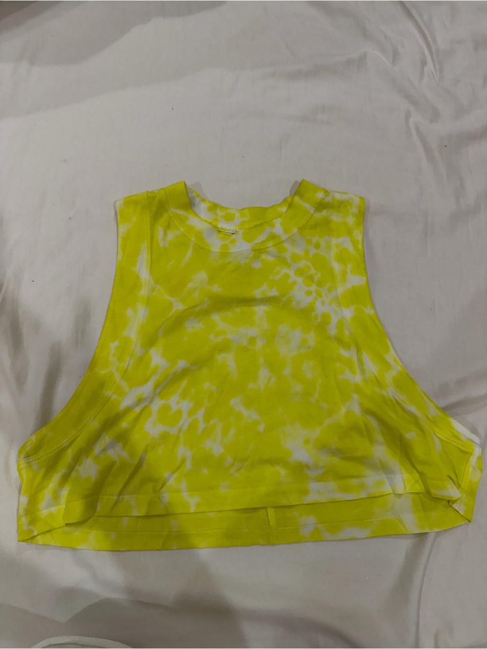 Lululemon Tie-Dye Yellow Cropped Tank Top - Women